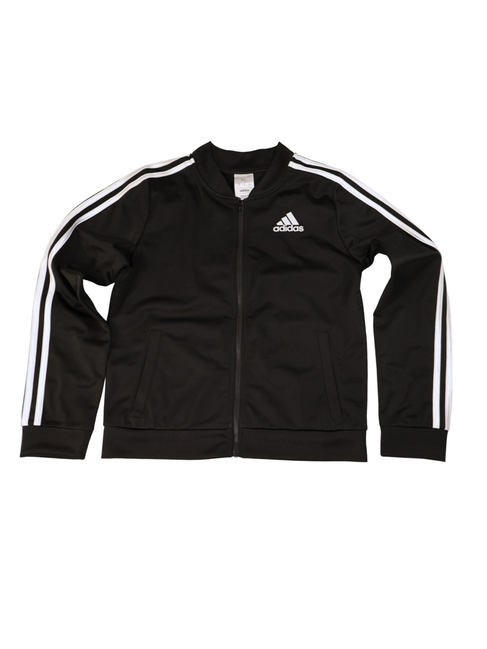 Adidas Black White 3 Stripe Track Jacket XL Full Zip Athleisure